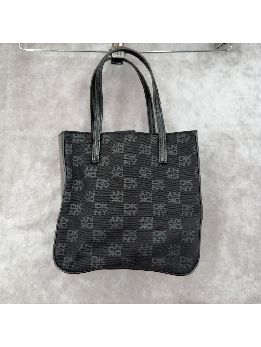 Vintage DKNY Black Jacquard Monogram Mini Tote Bag